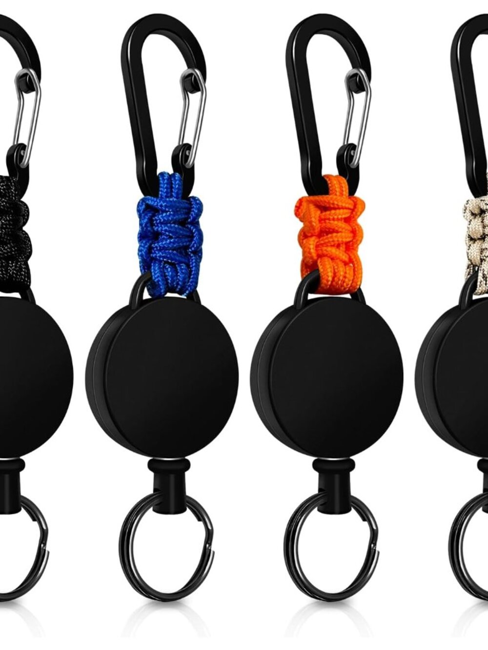 Retractable Keychain 4 Pieces Heavy Duty Carabiner Badge Holder Retractable Badg